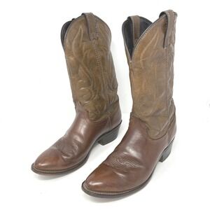 Laredo Mens 8D Brown Leather Cowboy Boots‎ Western Riding Barn Farm Made in USA